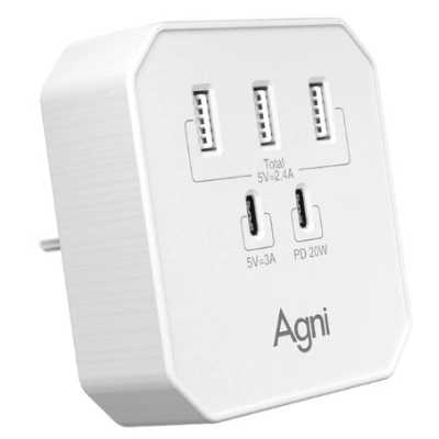 зарядное устройство AGNI TP-WB2U3E-white белый