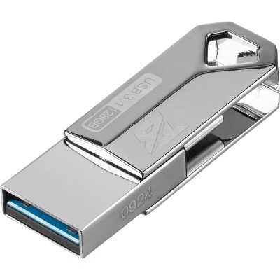 флешка BigTech 128GB UFD037 Серебристый