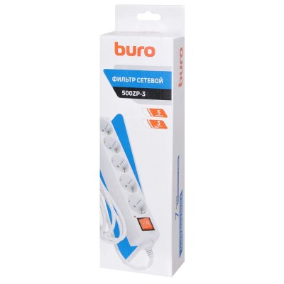 сетевой фильтр Buro 500ZP-3 белый