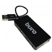 разветвитель USB Buro BU-HUB4-U2.0-SLIM черный