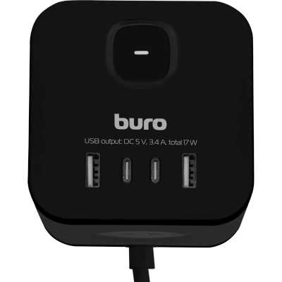 сетевой удлинитель Buro BU-PC3.1UС-B черный