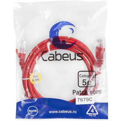 патч-корд Cabeus PC-UTP-RJ45-Cat.5e-2m-RD-LSZH