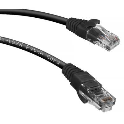 патч-корд Cabeus PC-UTP-RJ45-CAT.5E-3M-BK-LSZH Черный