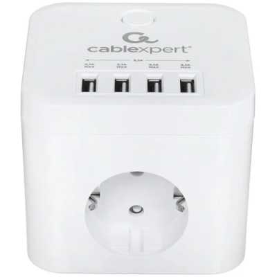 сетевой фильтр Cablexpert Cube CUBE-3-U4-W-1.5 белый