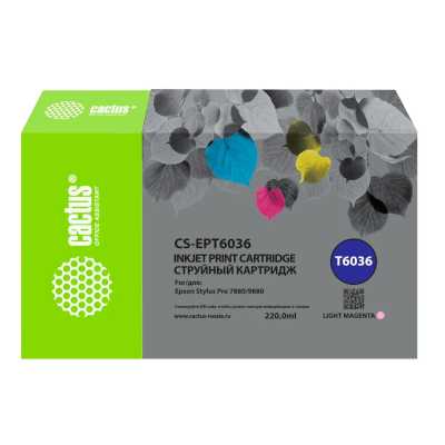 картридж Cactus CS-EPT6036 светло-пурпурный пигментный