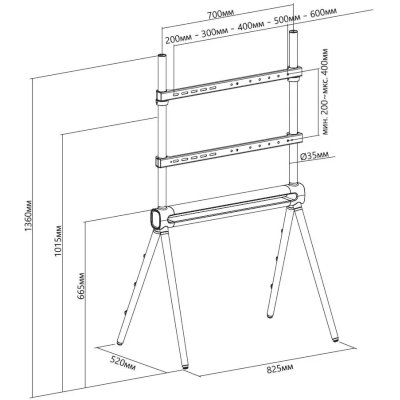 подставка для телевизора Cactus CS-ST2946GY темно-серый