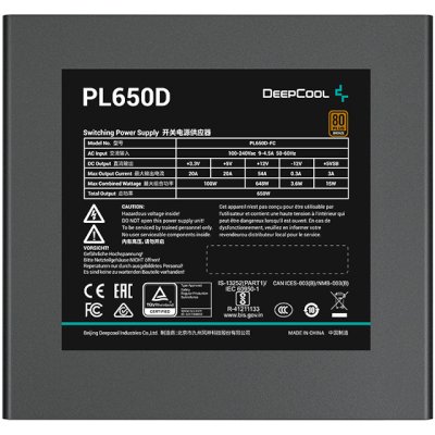 блок питания Deepcool 650W PL650D Черный