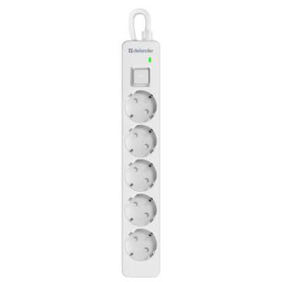 сетевой фильтр Defender DFS 135 White белый