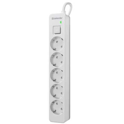 сетевой фильтр Defender DFS 135 White белый