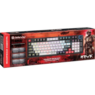 клавиатура Defender Hawk GK-418 45418 Черный-белый