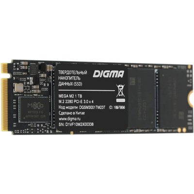 SSD диск Digma Mega M2 1Tb DGSM3001TM23T Черный