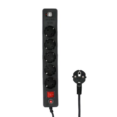 сетевой фильтр Гарнизон ECL-5-U2-B-1.8 черный