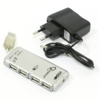 разветвитель USB Gembird UHB-C244 серый