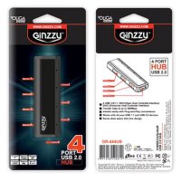 разветвитель USB Ginzzu GR-444UB черный