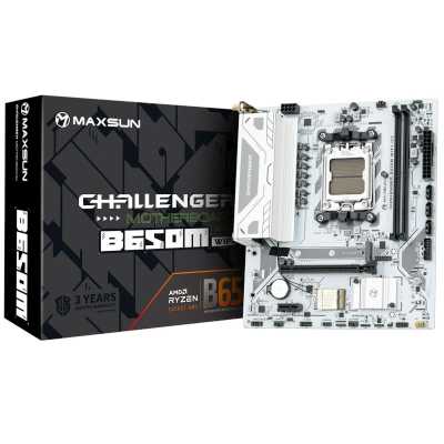 материнская плата Maxsun Challenger B650M WiFi ICE Белый