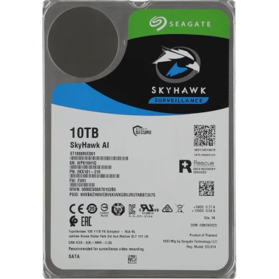 жесткий диск Seagate SkyHawk AI 10Tb ST10000VE001 Серебристый