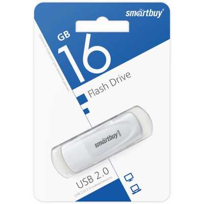 флешка SmartBuy 16GB SB016GB2SCW Белый