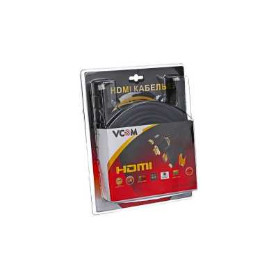 VCOM HDMI 19M/M 24K Gold plated 15м ver1.3b Черный