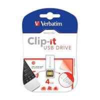 флешка Verbatim 4GB 043900-177 CLIP-IT White